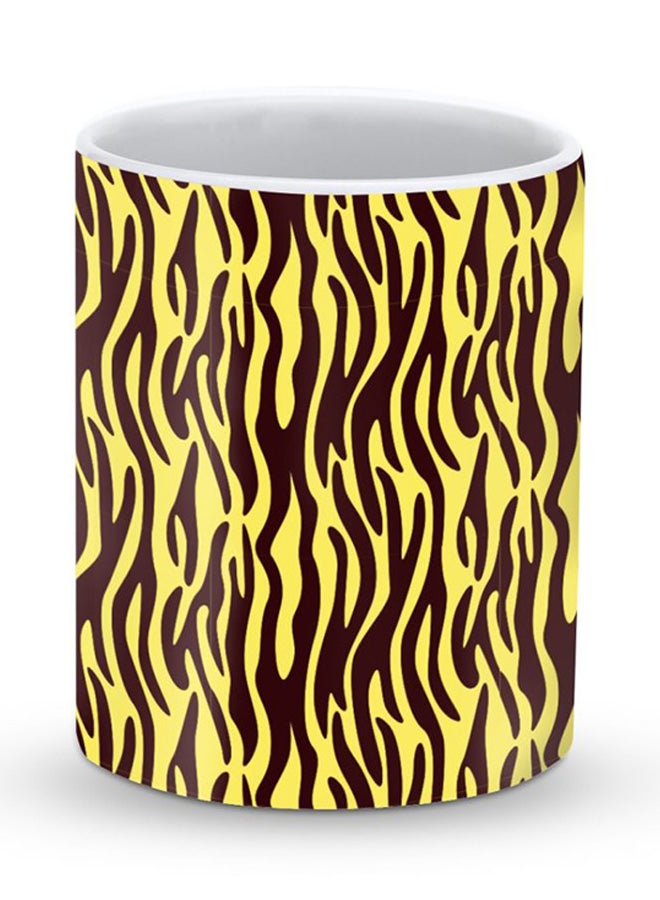 Stylizedd Premium Jungle Stripes Designer Mug Yellow/Brown - Image 1