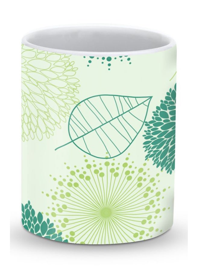 Stylizedd Premium Single Leaf Designer Mug Green/White - Image 1