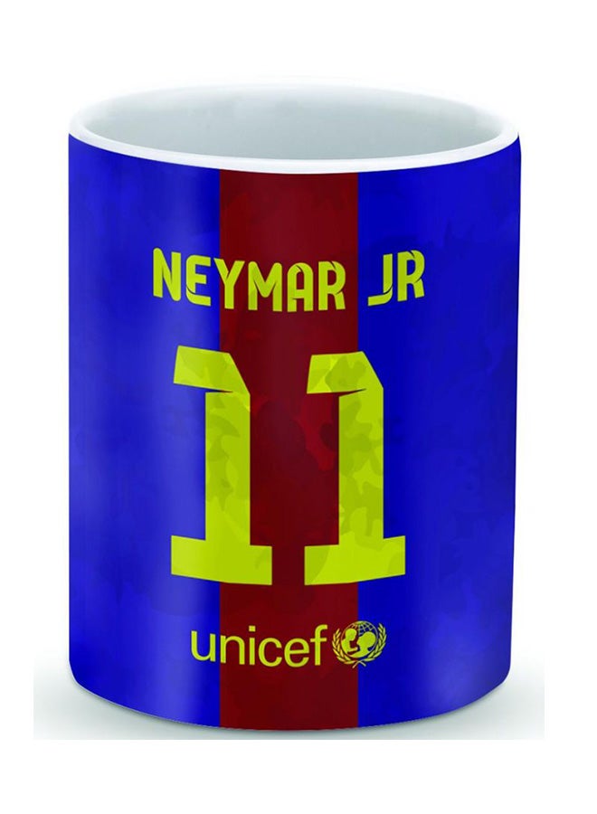 Stylizedd Premium Neymar JR Barca Jersey Designer Mug Blue/Red/Yellow - Image 1