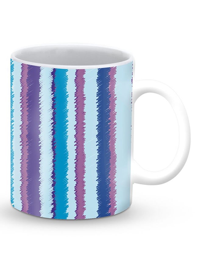 ستايلايزد قدح قهوة فاخر بتصميم خطوط من البنفسج لون أزرق - Image 2