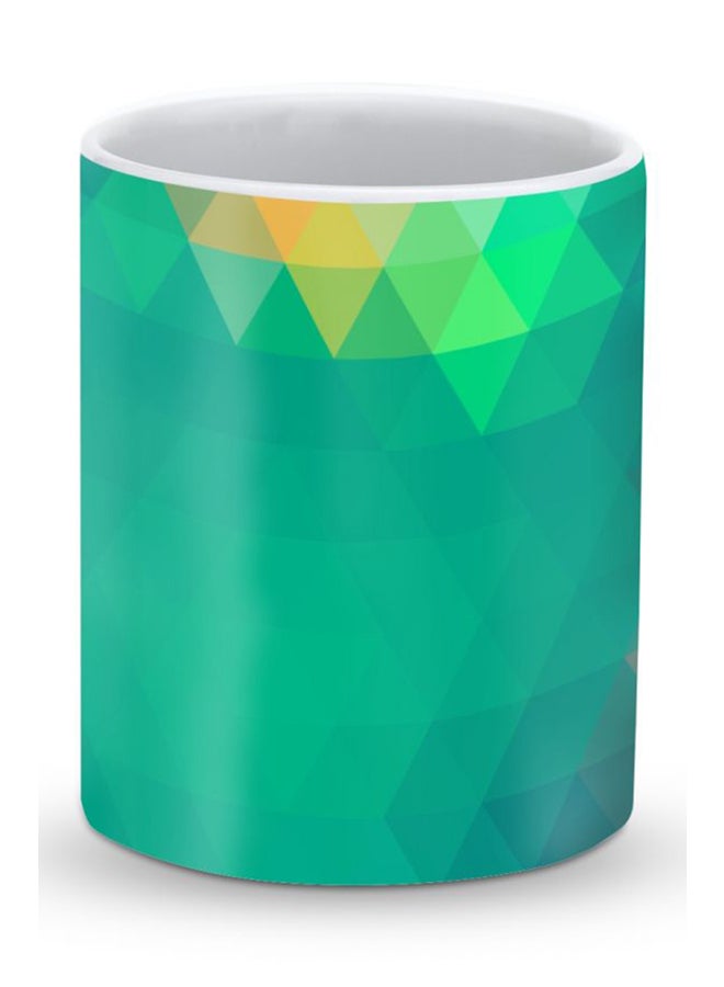 Stylizedd Premium Emerald Prism Designer Mug Green/Yellow - Image 1