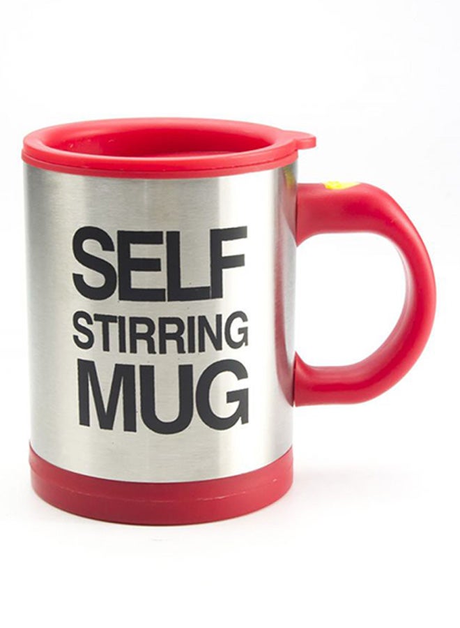 Self Stirring Mug Silver/Red - Image 3