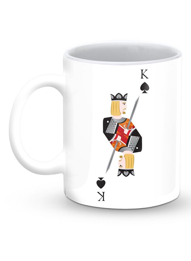 Stylizedd Premium King Of Spades Designer Mug White/Black/Red - Image 1