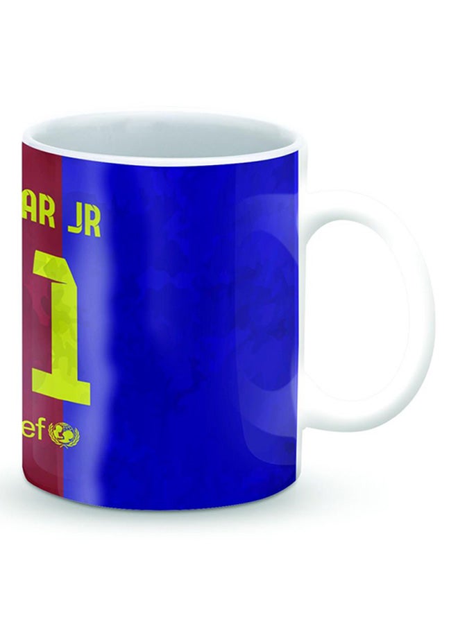 Stylizedd Premium Neymar JR Barca Jersey Designer Mug Blue/Red/Yellow - Image 2