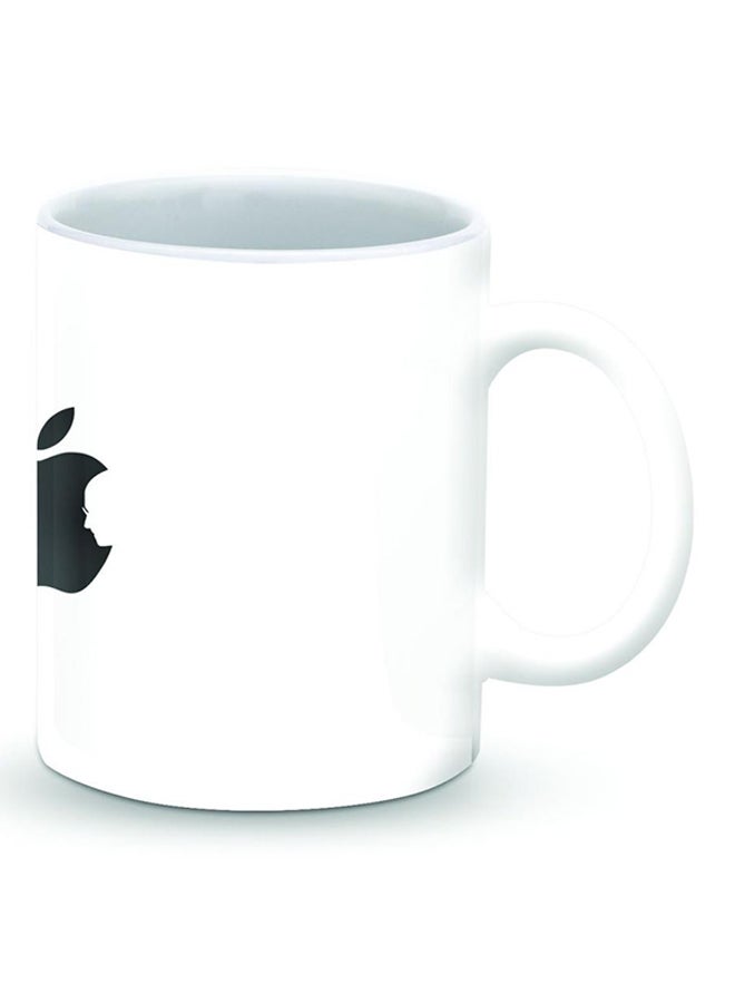 ستايلايزد قدح قهوة فاخر بتصميم شعار تفاحة ستيف أبيض/ أسود - Image 2