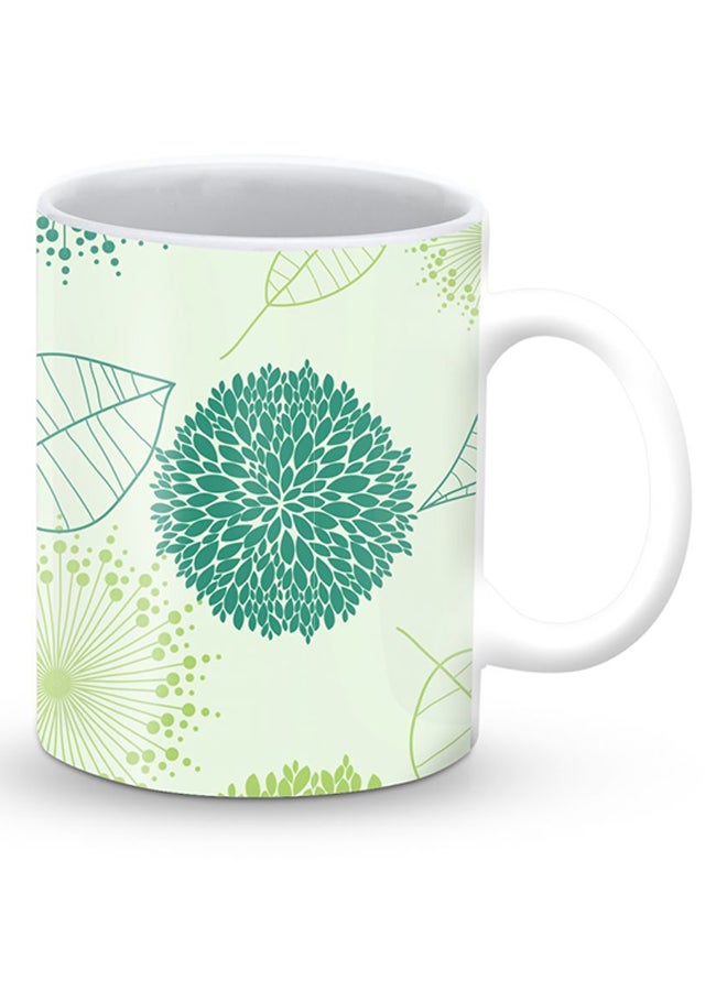 Stylizedd Premium Single Leaf Designer Mug Green/White - Image 2