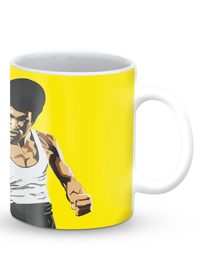 ستايلايزد قدح قهوة فاخر بتصميم قبضة الغضب أصفر\بيج\أسود - Image 2