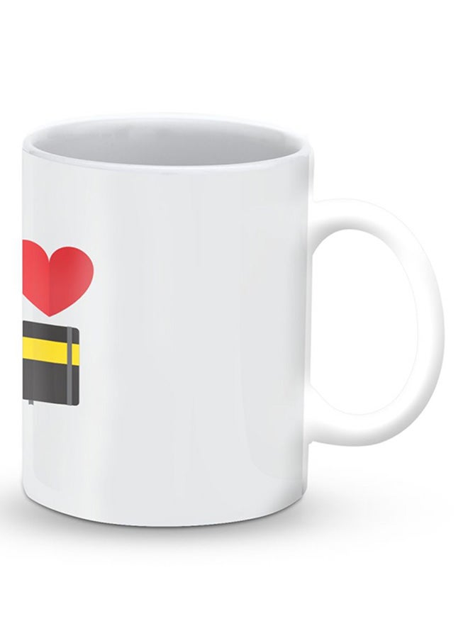 Stylizedd Premium I Love Notebook Designer Mug White/Red/Black - Image 2