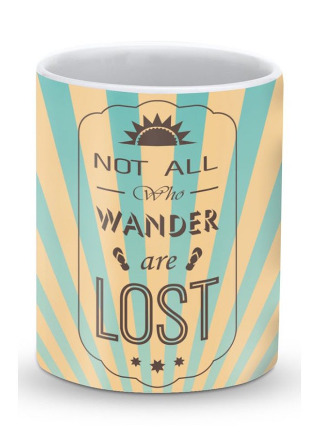 ستايلايزد قدح قهوة فاخر بتصميم ووندررز بيج/أزرق/بني - Image 1