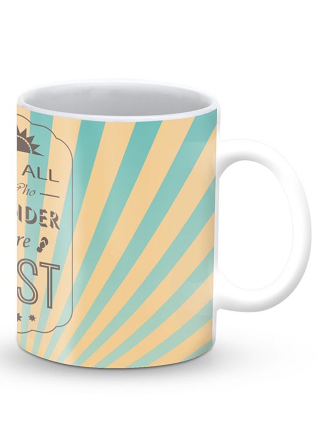 ستايلايزد قدح قهوة فاخر بتصميم ووندررز بيج/أزرق/بني - Image 2