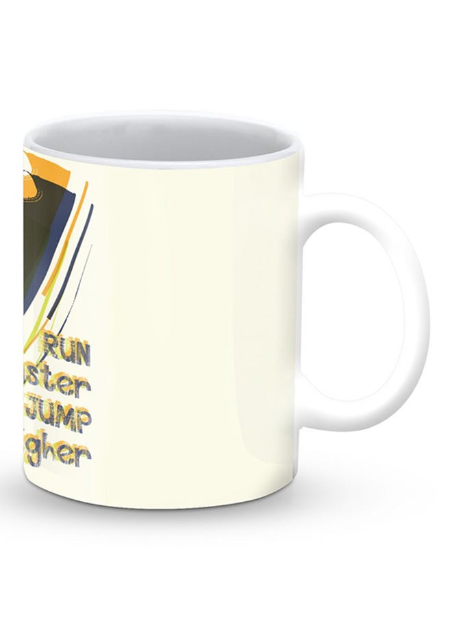 Stylizedd Premium Run Faster, Jump Higher Designer Mug White/Blue/Green - Image 2