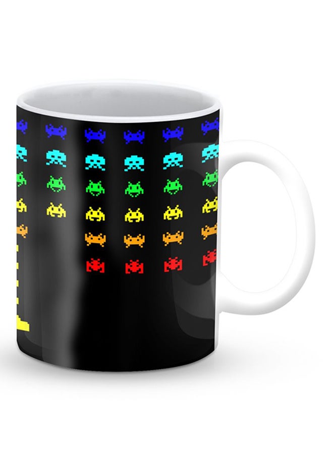 ستايلايزد قدح قهوة فاخر بتصميم سبيس انفيدر أسود/ أصفر/ أحمر - Image 2