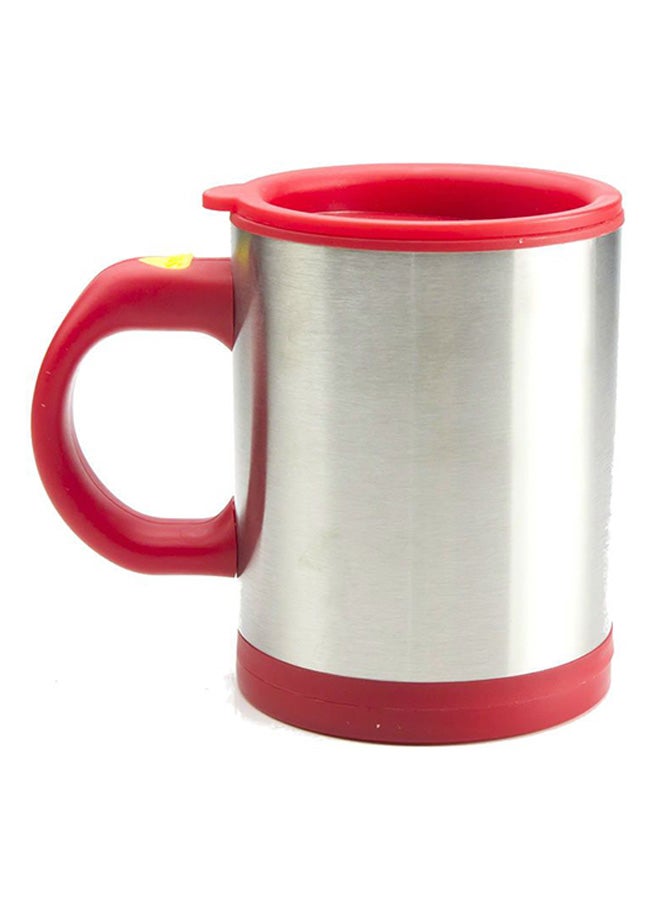 Self Stirring Mug Silver/Red - Image 4