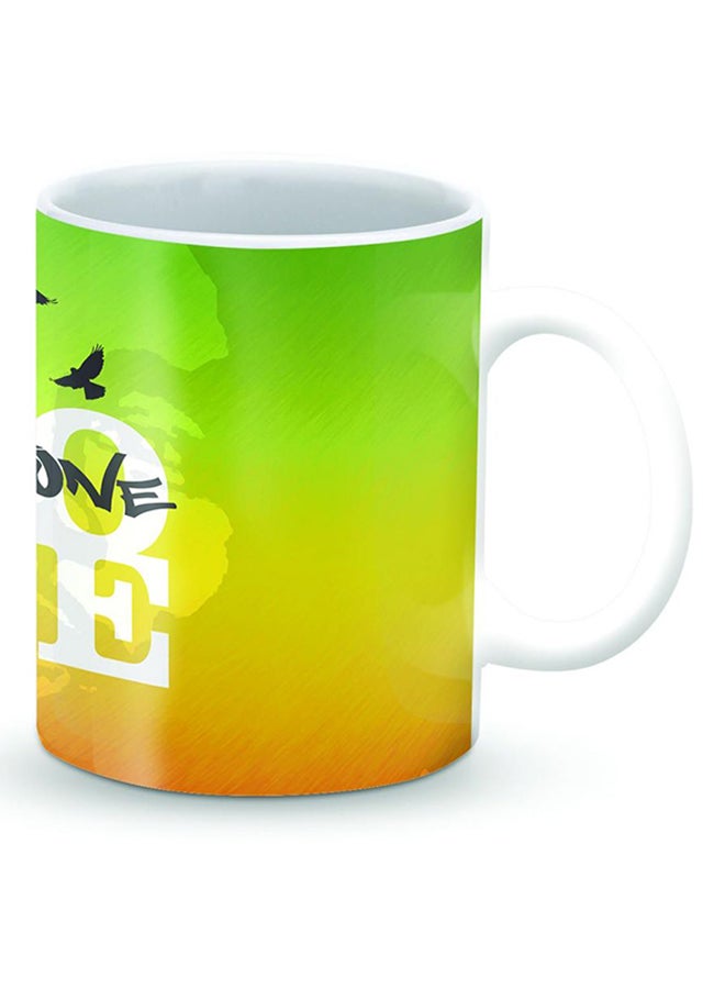 ستايلايزد قدح قهوة فاخر بتصميم حب واحد - ون لوف أصفر/أخضر/أبيض - Image 2