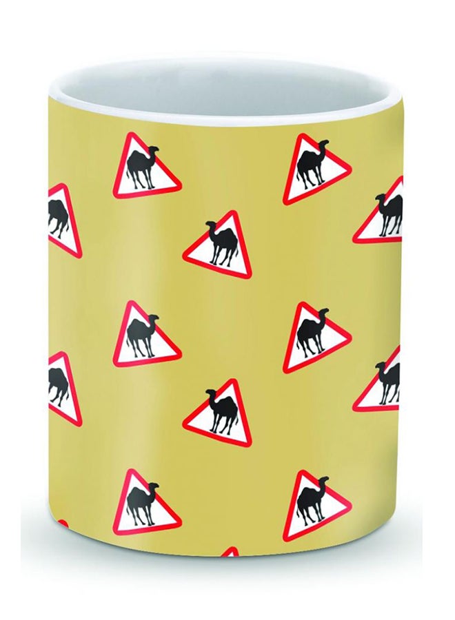 Stylizedd Premium Camel Signs Designer Mug Beige/Red/Black  - Image 1