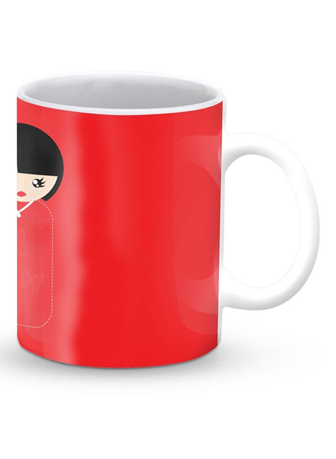 Stylizedd - Premium Chinese Doll Designer Mug Red/Black - Image 1