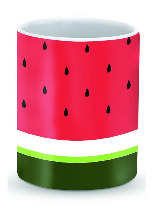 Stylizedd Premium Minimal Watermelon Designer Mug Red/White/Green 325ml - Image 1