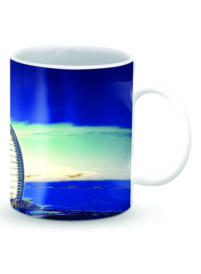Stylizedd Premium Burj Al Arab Dubai Designer Mug Blue/White/Green - Image 2