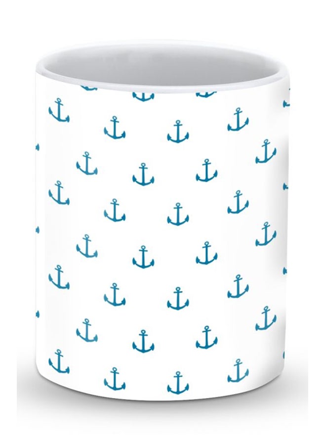 Stylizedd Premium Anchor Designer Mug Blue/White - Image 1
