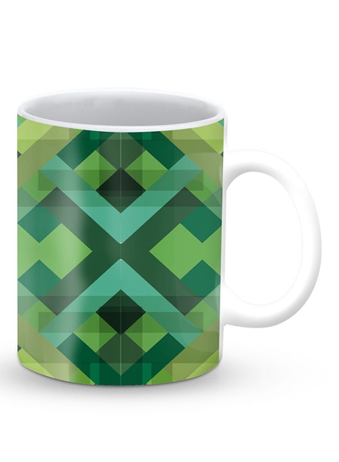 ستايلايزد قدح قهوة فاخر بتصميم الانعكاسات الهندسية أخضر/رمادي - Image 2