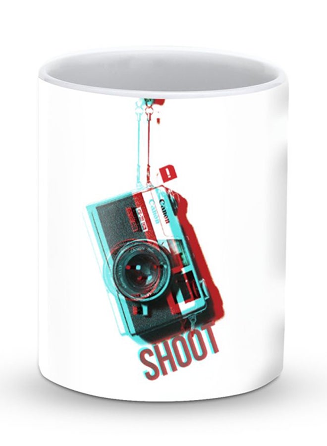 Stylizedd Premium Shoot Designer Mug White/Red/Black - Image 1