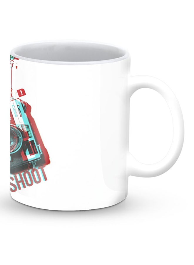 Stylizedd Premium Shoot Designer Mug White/Red/Black - Image 2