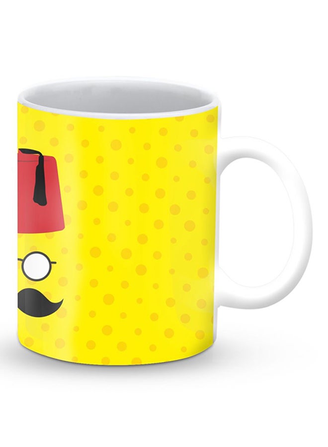 ستايلايزد قدح قهوة فاخر بتصميم موسي باشا أسود/أحمر/أصفر - Image 2