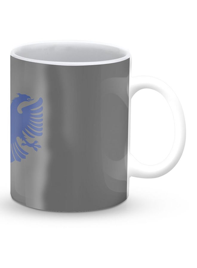 ستايلايزد قدح قهوة فاخر بتصميم النسر الألباني رمادي/أزرق - Image 2