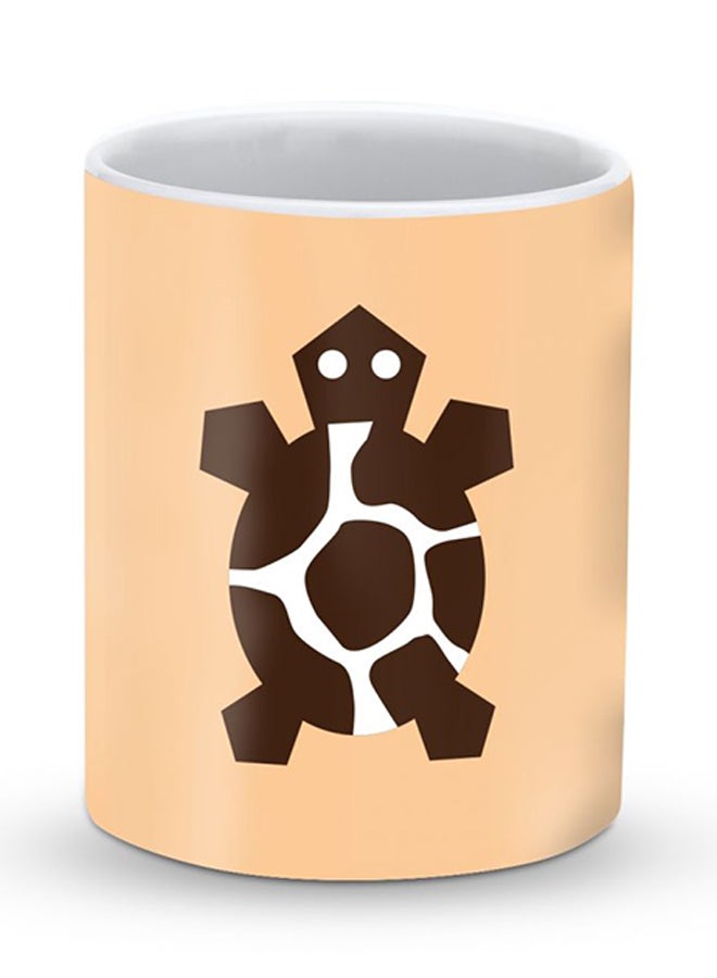 Stylizedd Premium Tribal Turtle Designer Mug Brown/Beige  - Image 1