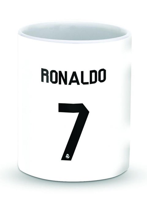 Premium Ronaldo Real Jersey Designer Mug Black/White 325ml