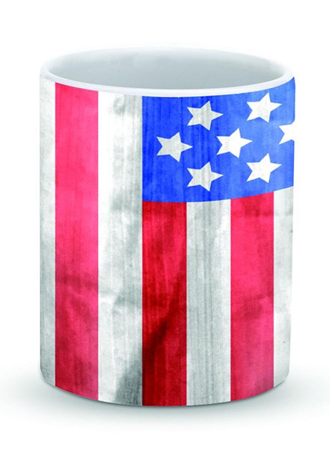 ستايلايزد قدح قهوة فاخر بتصميم علم جرونج للولايات المتحدة الأمريكية أحمر/أبيض/أزرق 325ملليلتر - Image 1