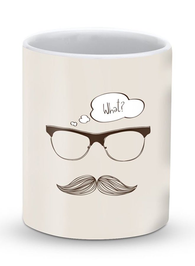 Stylizedd Premium What Hipster Designer Mug Beige/Brown  - Image 1