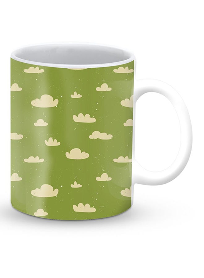 Stylizedd Premium Wandering Clouds Designer Mug Green/Yellow - Image 2