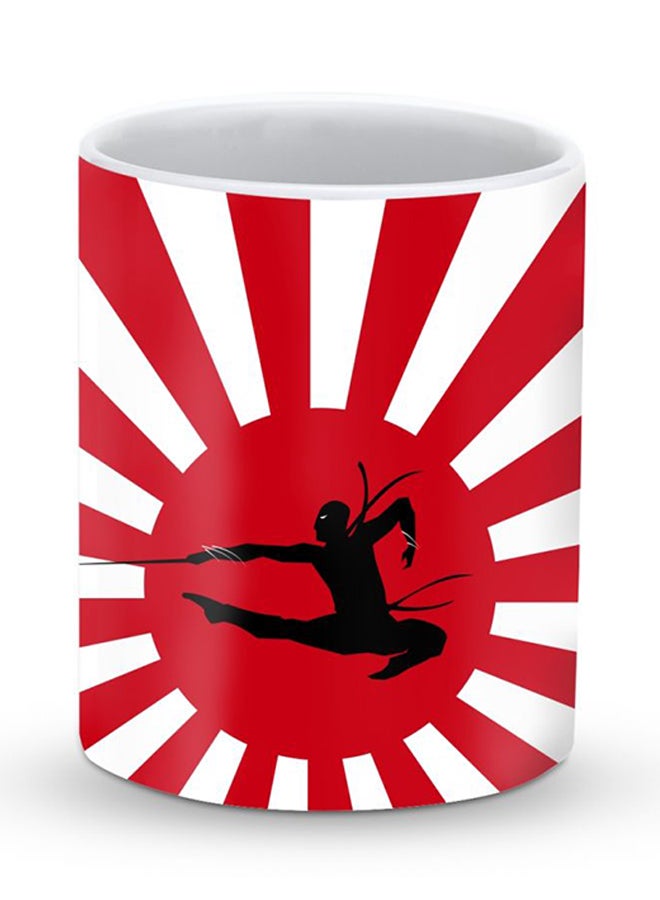 ستايلايزد قدح قهوة فاخر بتصميم سان أوف نينجا أحمر / أسود / أبيض - Image 1