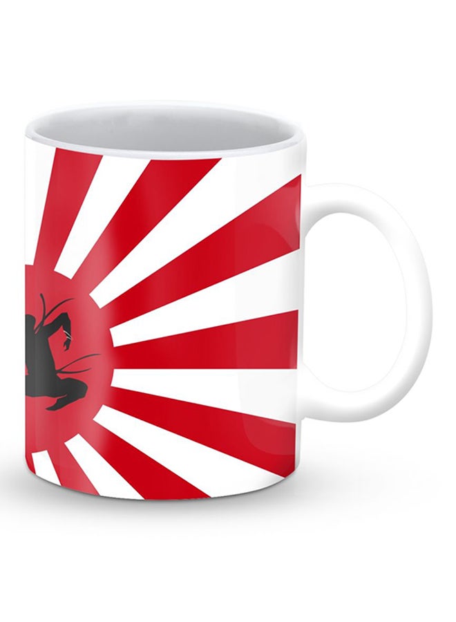 ستايلايزد قدح قهوة فاخر بتصميم سان أوف نينجا أحمر / أسود / أبيض - Image 2