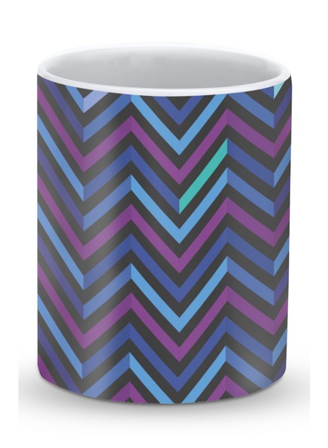 Stylizedd Premium Deep Chevron Designer Mug Black/Blue/Purple - Image 1