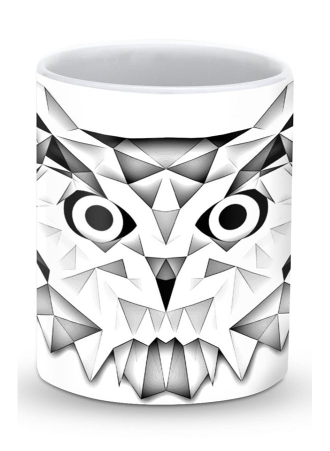 ستايلايزد قدح قهوة فاخر بتصميم بولي البومة رمادي / أبيض - Image 1