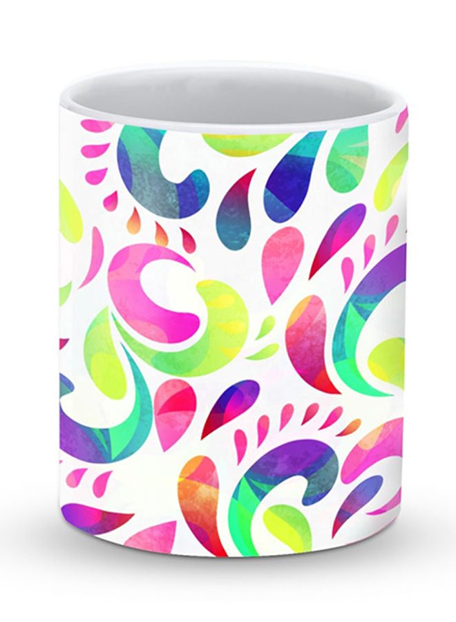 ستايلايزد قدح قهوة فاخر بتصميم انفجار الزهور متعدد الألوان - Image 1