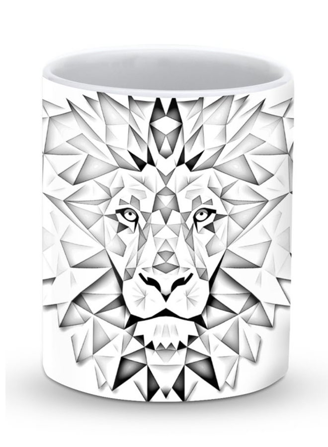 ستايلايزد قدح قهوة فاخر بتصميم بولي الأسد رمادي / أبيض - Image 1