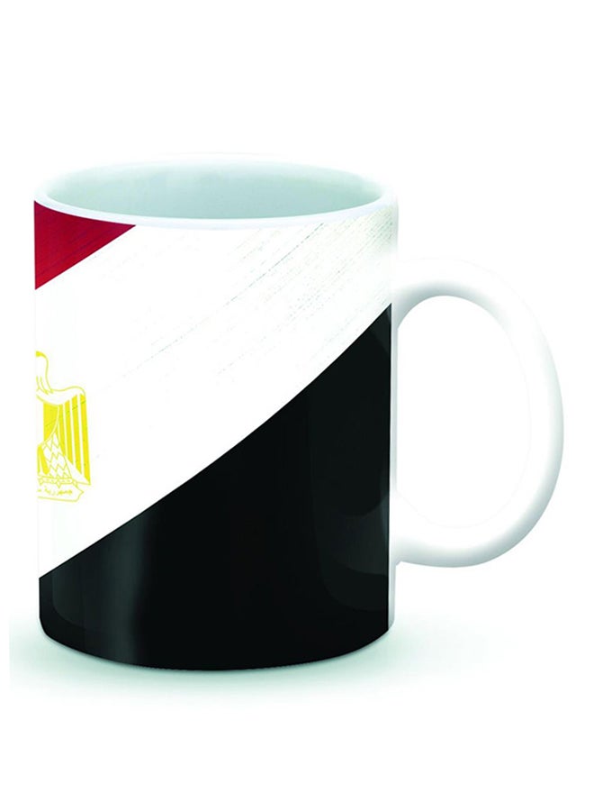 ستايلايزد قدح قهوة فاخر بتصميم علم مصر أسود / أبيض / أحمر 325ملليلتر - Image 2