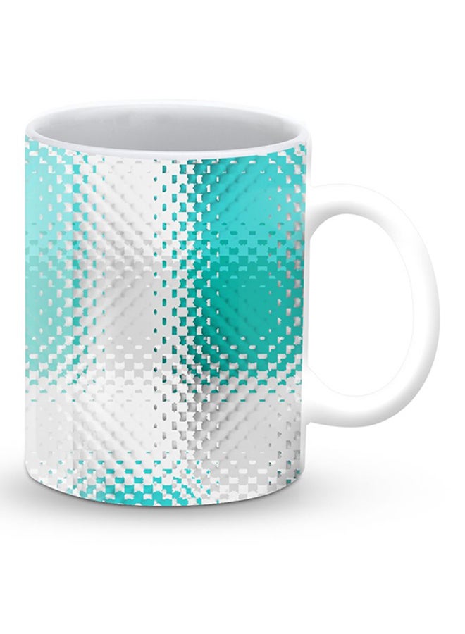 ستايلايزد قدح قهوة فاخر بتصميم سلالم المكعب أبيض/ رمادي/ أخضر - Image 2