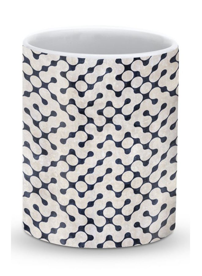 Stylizedd Premium Connect The Dots Designer Mug Beige/Black  - Image 1
