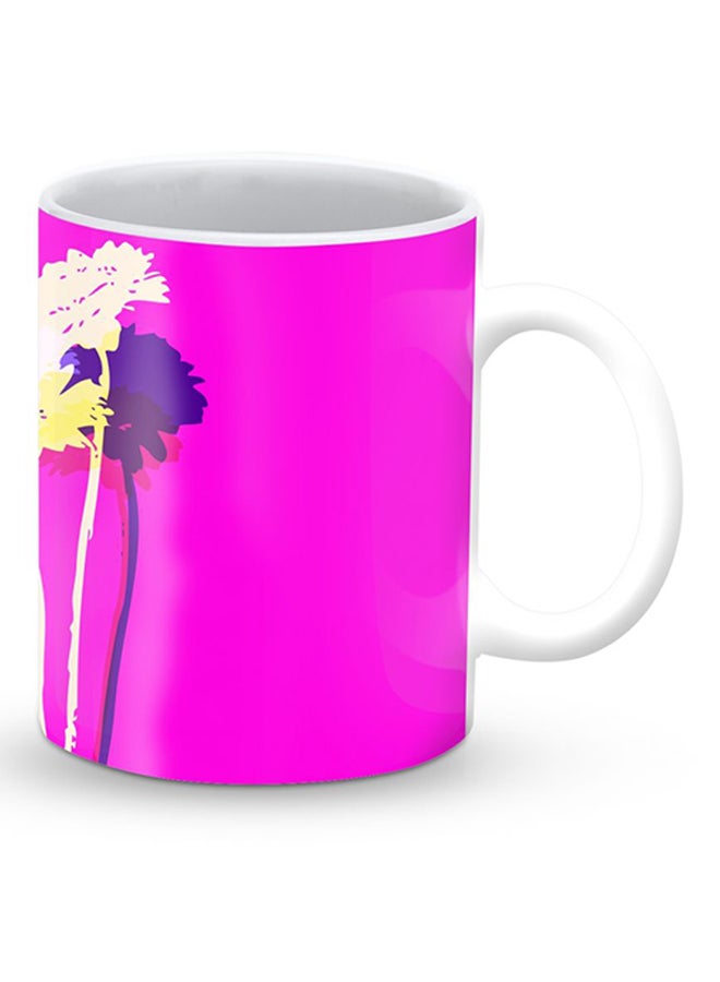 Stylizedd Premium Bleeding Flowers Designer Mug Pink/Purple/White - Image 2