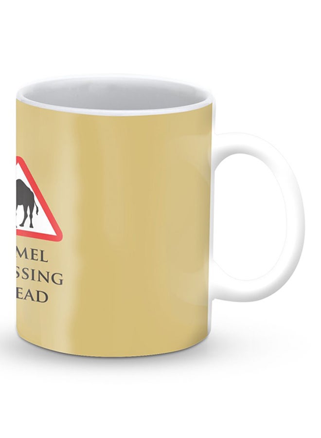 Stylizedd Premium Camel Crossing Designer Mug Yellow - Image 2