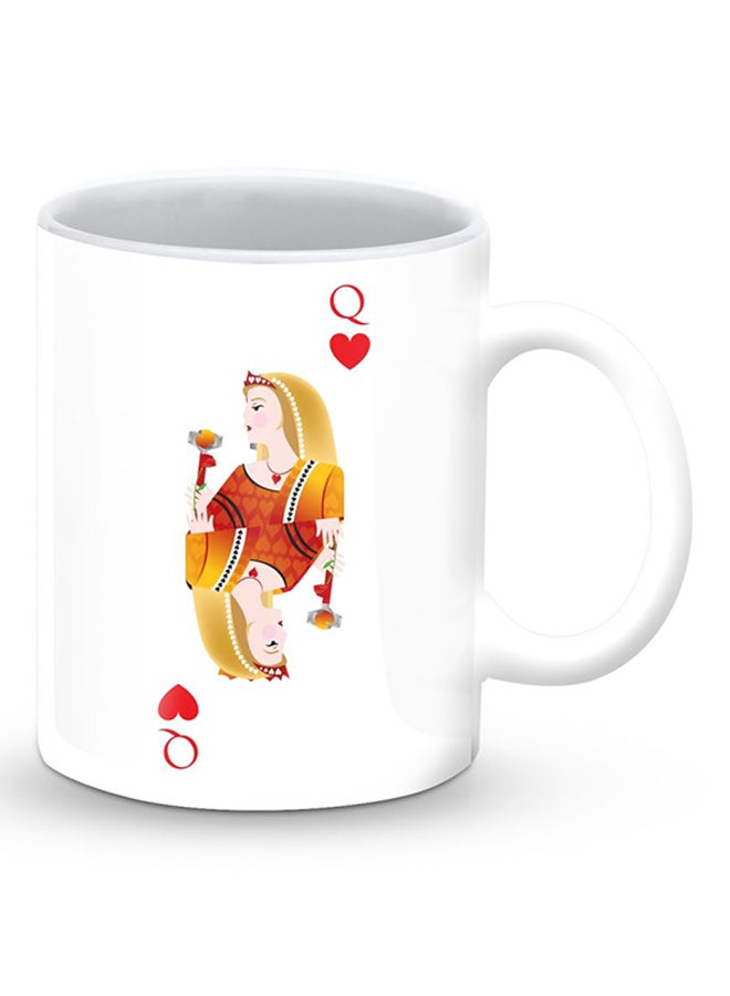Stylizedd Premium Queen Of Hearts Designer Mug White/Yellow/Red - Image 2