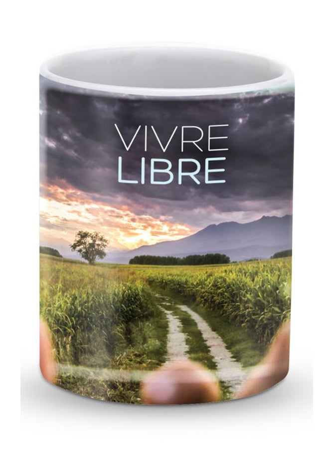 ستايلايزد قدح قهوة فاخر بتصميم فيفر يبر أزرق/أخضر/أبيض - Image 1