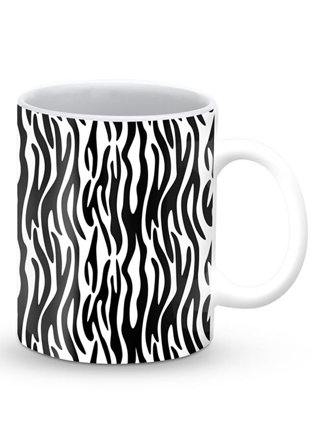 ستايلايزد قدح قهوة فاخر بتصميم حمار وحشي مخطط أسود/ أبيض 325ملليلتر - Image 2