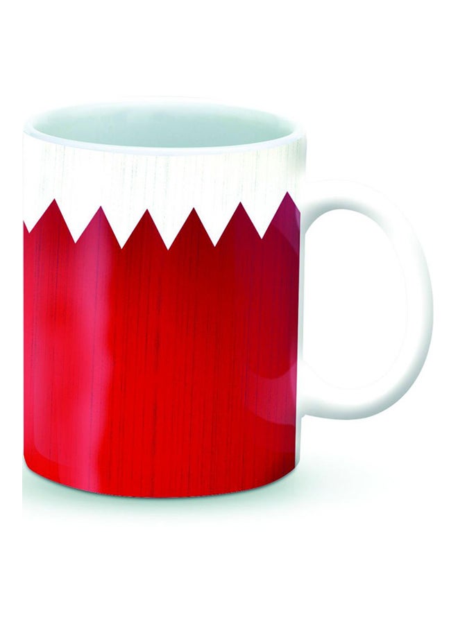 Stylizedd Premium Flag Of Bahrain Designer Mug White/Red - Image 2