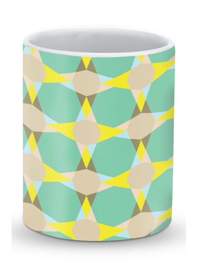 Stylizedd Premium Starry Illusions Designer Mug Green/Yellow/Beige - Image 1