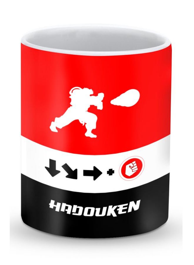 Stylizedd Premium Hadouken Designer Mug Black/Red/White - Image 1
